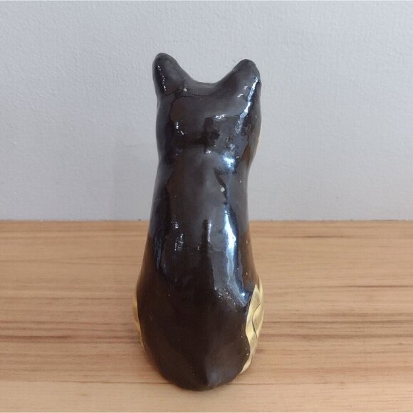 Vintage Archana Handicrafts Paper Mache Sitting Tabby Cat Figurine Hand Painted - Picture 3 of 7